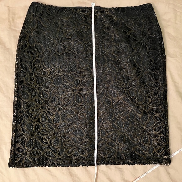 Willi Smith Metallic Bronze Lace Overlay Pencil Skirt Size 6 NWOT - Picture 8 of 8